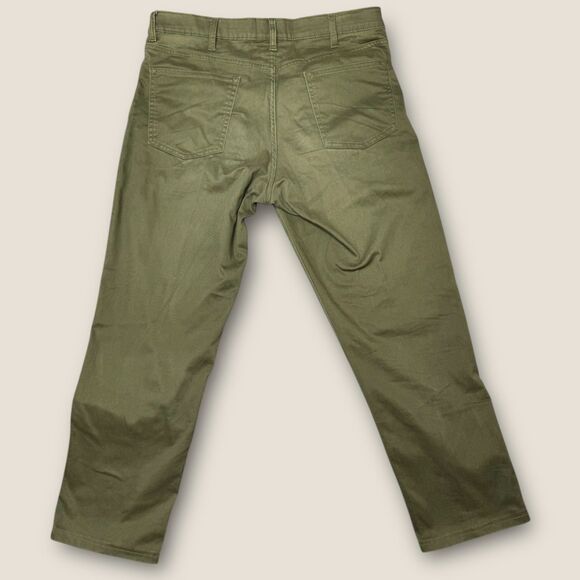 Lands' End Men's Size 36 Traditional Fit Olive Green Stretch 5-Pocket Pants - Picture 2 of 6